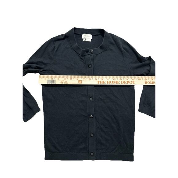 Kate Spade New York Black Cashmere Silk Cotton Blend Button Up Cardigan Size XS - Picture 4 of 7